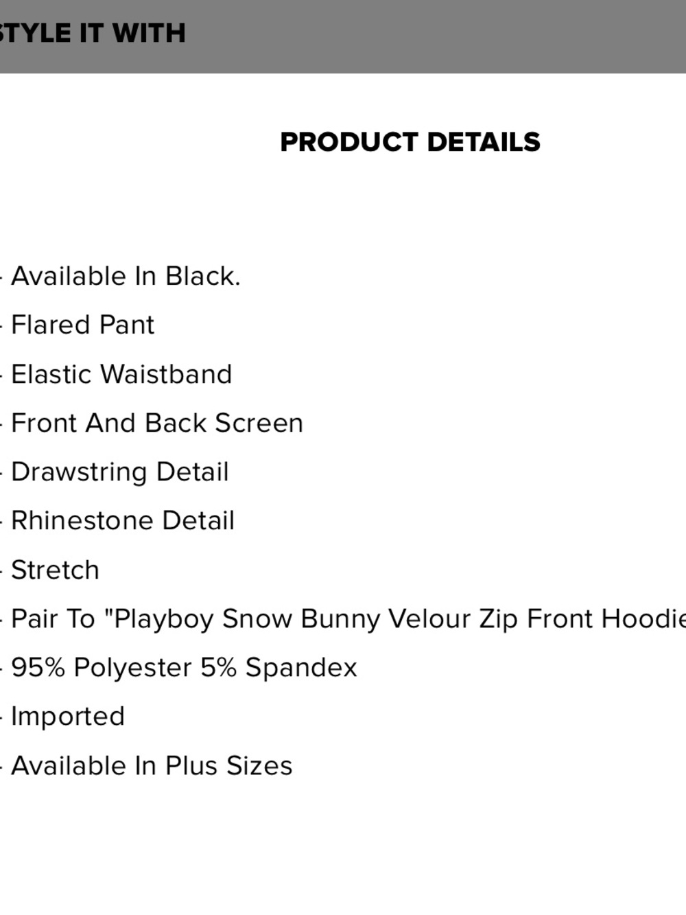 PLAYBOY VELOUR PANTS - NEW - Picture 10 of 10